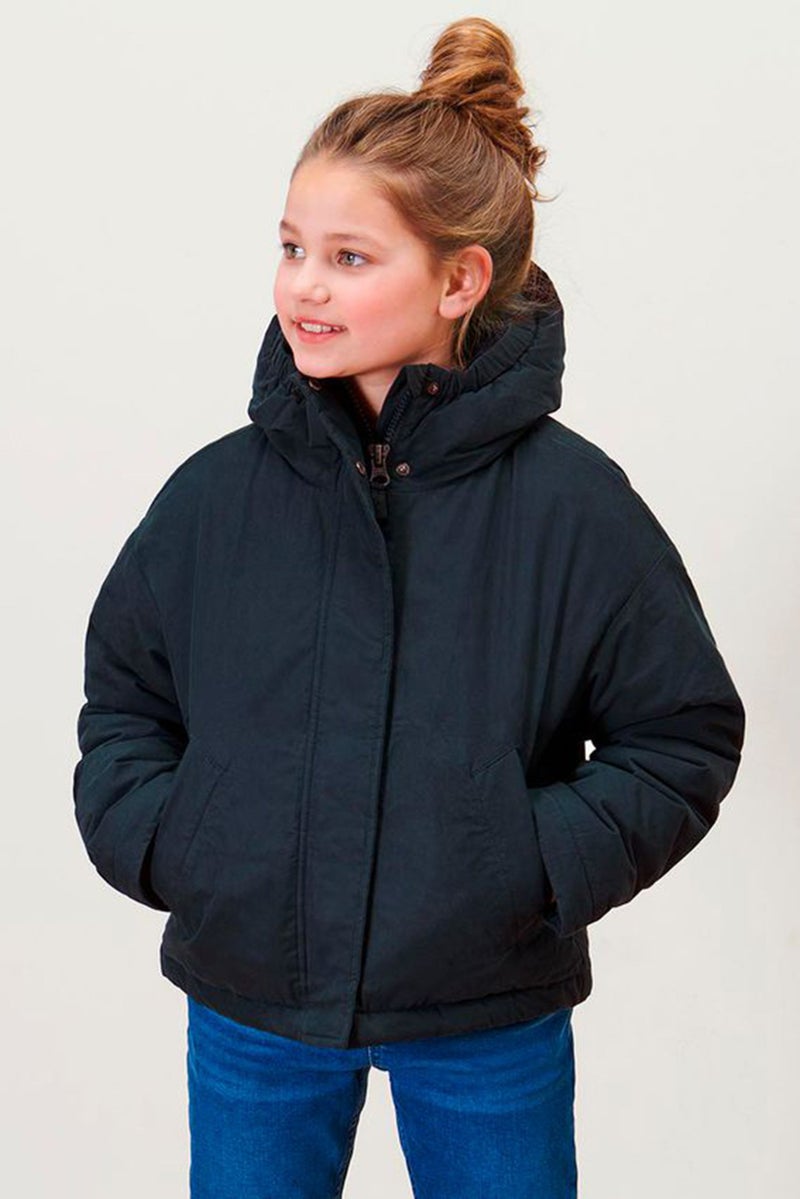 Tchibo Kids Girl Solid Transitional Quilted Jacket, Navy - Image 1